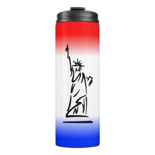 Beeld van vrijheid Rood Wit Blauwe Streep Thermosbeker (Voorkant)