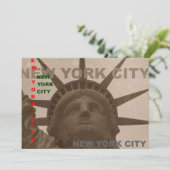 Beeld van vrijheid Sepia Tinten Uitnodiging (Staand voorkant)