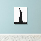 Beeld van vrijheid Silhouet Wrapped Canvas Afdruk (Insitu (Houten vloer))