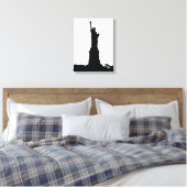 Beeld van vrijheid Silhouet Wrapped Canvas Afdruk (Insitu (Slaapkamer))