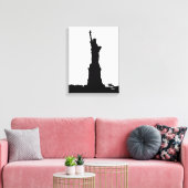 Beeld van vrijheid Silhouet Wrapped Canvas Afdruk (Insitu (Woonkamer))