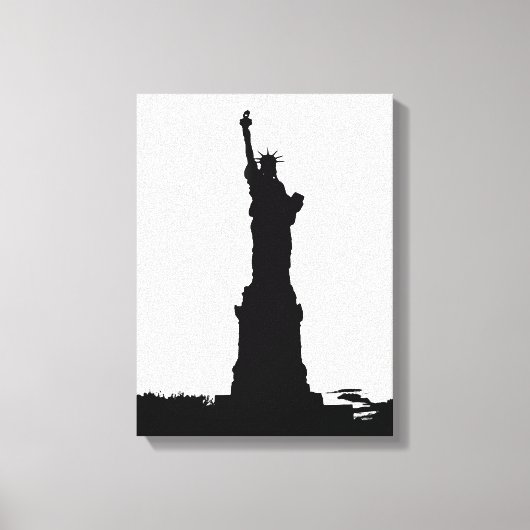 Beeld van vrijheid Silhouet Wrapped Canvas Afdruk (Voorkant)