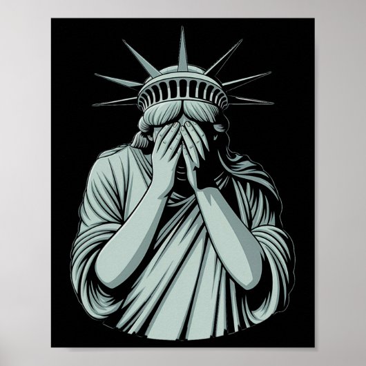 Beeld Van Vrijheid Treurig Amerika Poster (Voorkant)