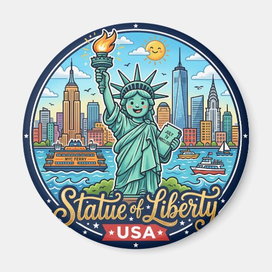 Beeld van Vrijheid USA Magneet (Voorkant)