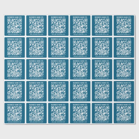 Beeldbaar Ocean Blauw QR-code Cadeaupapier (Vlak)