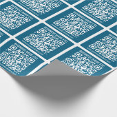 Beeldbaar Ocean Blauw QR-code Cadeaupapier (Hoek)
