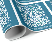 Beeldbaar Ocean Blauw QR-code Cadeaupapier (Rol Hoek)