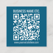 Beeldbaar Oceanblauwe QR-code Informatiekaartje (Voorkant)