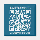 Beeldbaar Oceanblauwe QR-code Magneet (Voorkant)