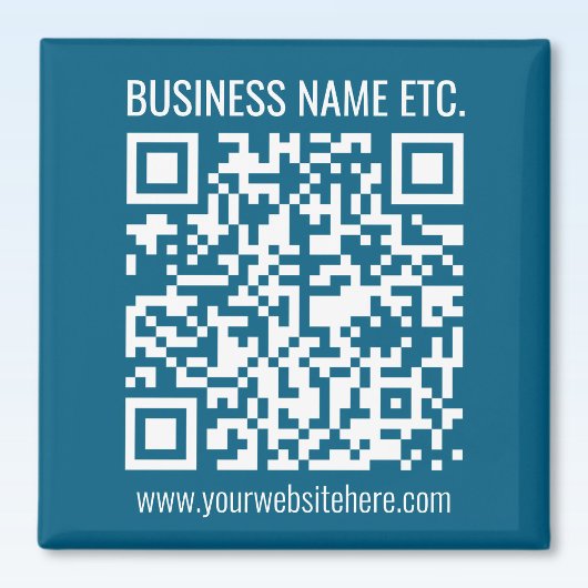 Beeldbaar Oceanblauwe QR-code Magneet
