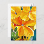 Beeldbloem oorspronkelijke waterverf bloemkunst briefkaart (Voorkant / Achterkant)