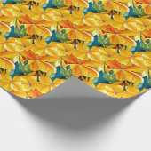 Beeldbloem oorspronkelijke waterverf bloemkunst cadeaupapier (Hoek)