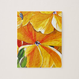 Beeldbloem oorspronkelijke waterverf bloemkunst legpuzzel