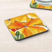 Beeldbloem oorspronkelijke waterverf bloemkunst onderzetter (Linkerzijde)