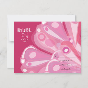BEELDBUTTERFLY Bat Mitzvah RSVP-antwoordkaart RSVP Kaartje