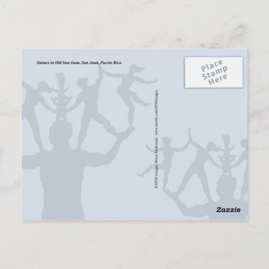 Beelden in het Oude San Juan, San Juan, Puerto Ric Briefkaart (Achterkant)
