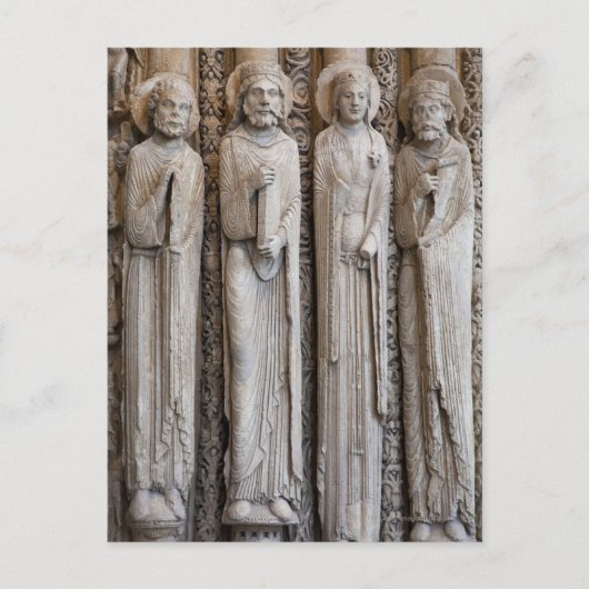 beelden van de gevel van Chartres Briefkaart (Voorkant)