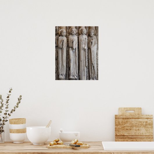 beelden van de gevel van Chartres Poster (Keuken)