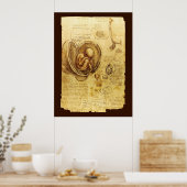 Beelden van een foetus in de baarmoeder, Verloskun Poster (Keuken)