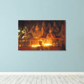 Beelden van Lamas in het Sara-klooster, Lhasa, Canvas Afdruk (Insitu (Houten vloer))