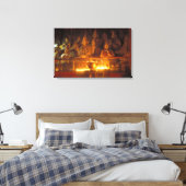 Beelden van Lamas in het Sara-klooster, Lhasa, Canvas Afdruk (Insitu (Slaapkamer))