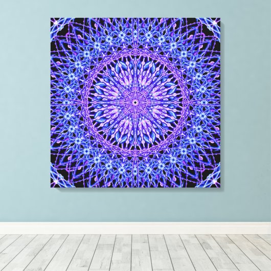 Beelden van Light Mandala Canvas Afdruk (Insitu (Houten vloer))