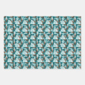 Beeldend patroon met gevlekte kerstmaten inpakpapier vel (Voorkant)