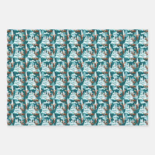 Beeldend patroon met gevlekte kerstmaten inpakpapier vel (Voorkant)