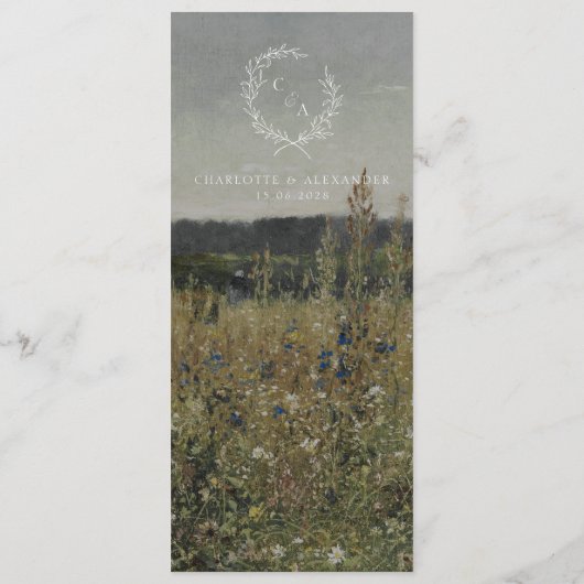 , beeldende kunst geïnspireerde bruiloft menu (Achterkant)