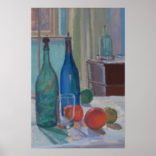 beeldende kunst stilleven schilderij flessen Frui Poster (Voorkant)