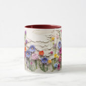 Beeldhouwde Bloementuin Keramische Koffie Mok ☕ (Midden)