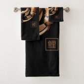 Beeldhouwde koperen Koi vishanddoek Bad Handdoek (Insitu)