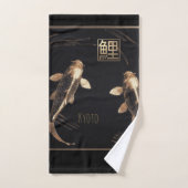 Beeldhouwde koperen metalen koi werveling bad handdoek (Handdoek)