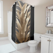 Beeldhouwde metalen banaan verlaat zwart douchegor douchegordijn (In situ)