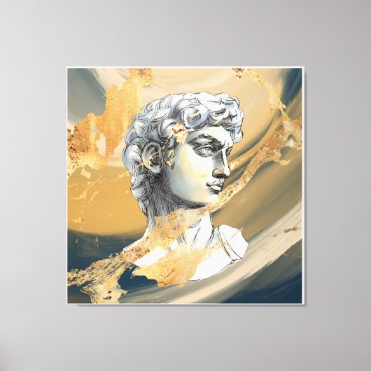 beeldhouwkunst marinegoud marmer canvas afdruk (Voorkant)