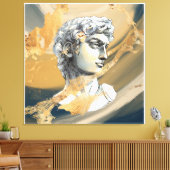 beeldhouwkunst marinegoud marmer canvas afdruk (Insitu (Woonkamer))