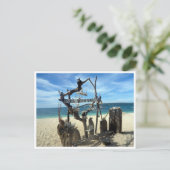 beeldhouwkunst op het strand briefkaart (Staand voorkant)