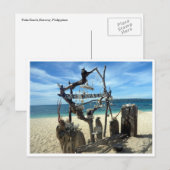 beeldhouwkunst op het strand briefkaart (Voorkant / Achterkant)