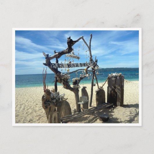 beeldhouwkunst op het strand briefkaart (Voorkant)