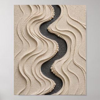 Beeldhouwkunst Zandgolfkunst met Pearl River Poste Poster