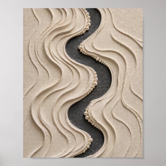 Beeldhouwkunst Zandgolfkunst met Pearl River Poste Poster (Voorkant)
