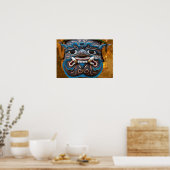 Beeldhouwwerk gezicht bij het Grand Palace Poster (Keuken)