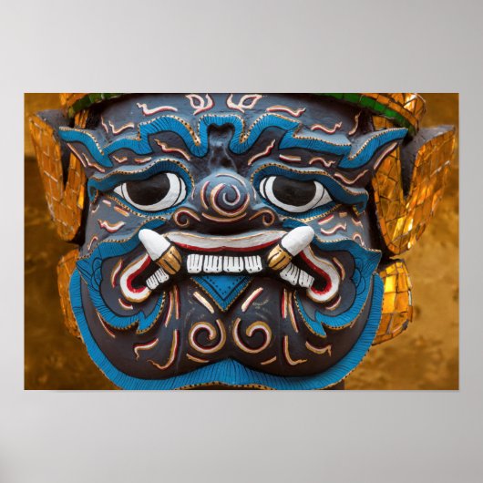 Beeldhouwwerk gezicht bij het Grand Palace Poster (Voorkant)