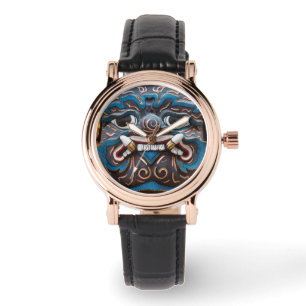 Beeldhouwwerk gezicht in het Grand Palace Horloge