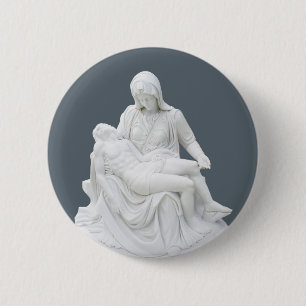 Beeldhouwwerk Pieta Ronde Button 5,7 Cm