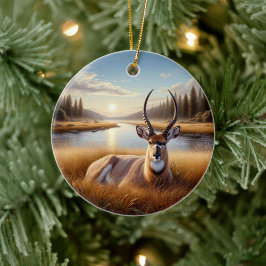 Beeldige Amerikaanse Antilope Dierentuin Souvenir Keramisch Ornament