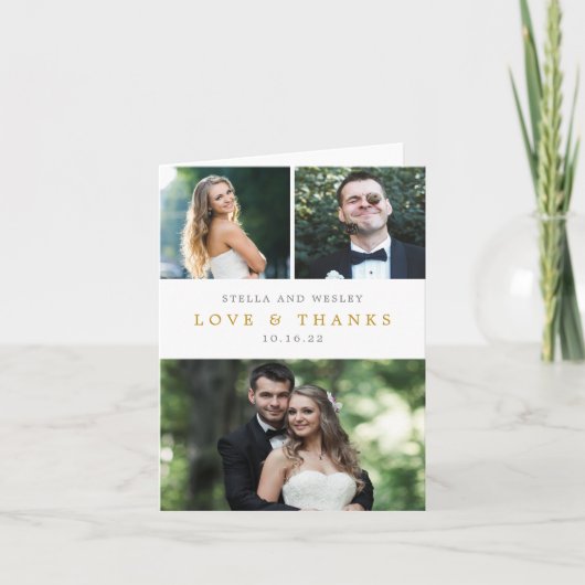 Beeldige bewerkbare kleur Dankkaart met collage Bedankkaart (Voorkant)