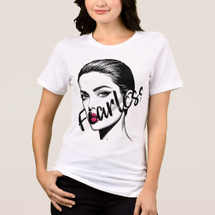 Beeldillustratie van een onverschrokken vrouw Tri-Blend shirt