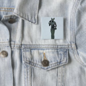 beeldje van de godin Bastet Vierkante Button 5,1 Cm (In situ)