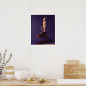 Beeldje van de koning op een luipaard poster (Keuken)